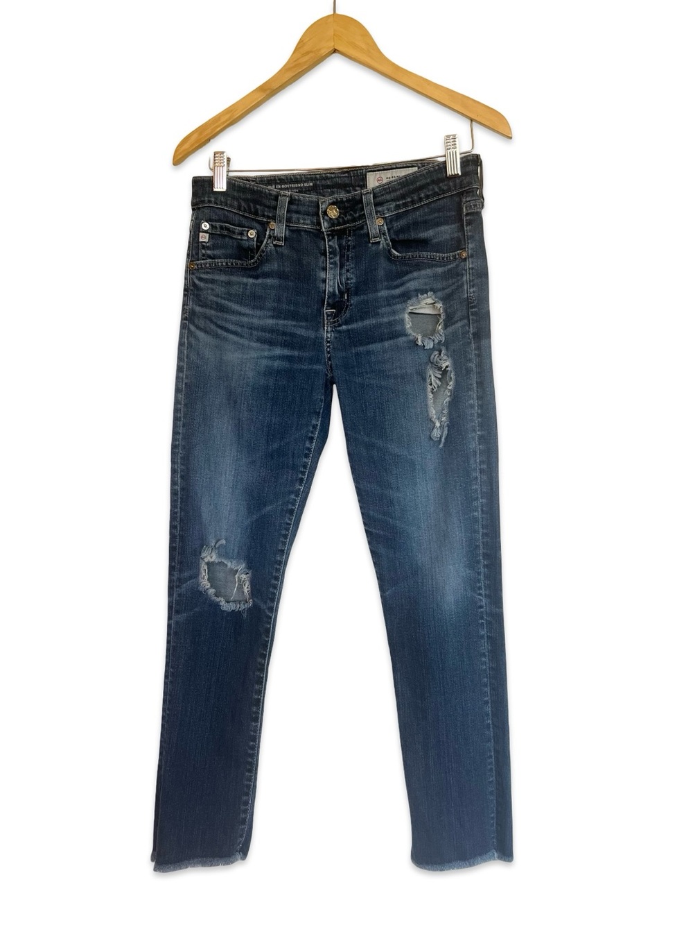 AG Adriano Goldschmied The Ex-boyfriend Slim jeans Size 26R Holey Distressed